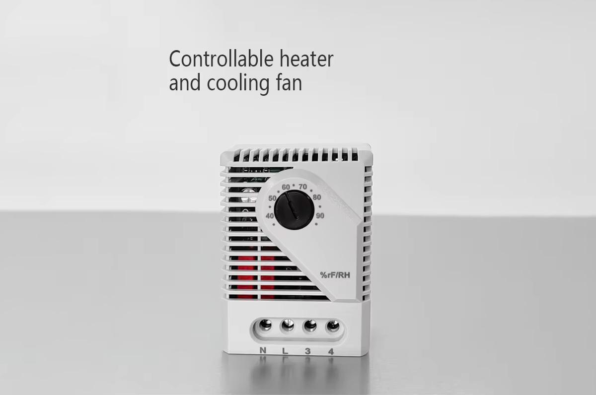 Controllable heaterand cooling fan