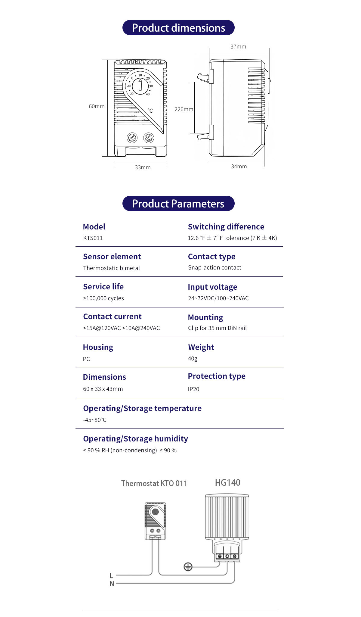 Product dimensions