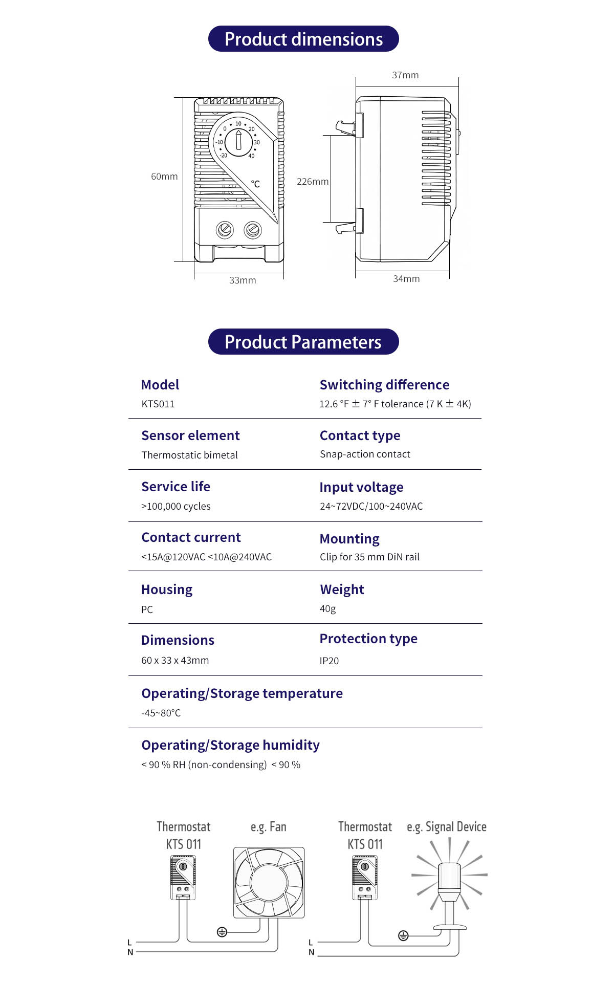 Product dimensions
